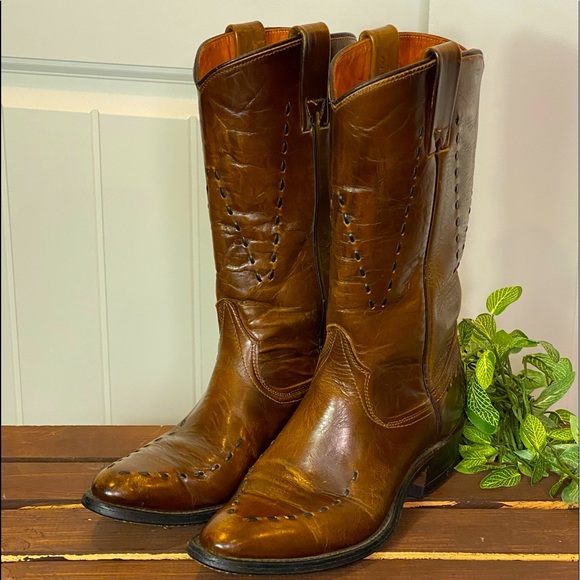 Wrangler Other - Unique Vintage Brown Threaded Wrangler Boot